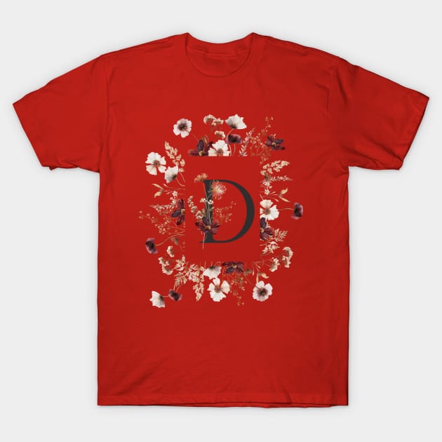 Blooms Monogram D T-Shirt by ElenaDanilo
